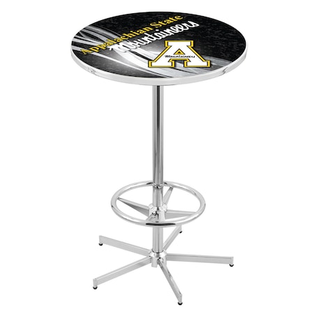 Holland Bar Stool Co 42" Chrome Appalachian State Pub Table, 28" dia. Top L216C4228AppStU-D2
